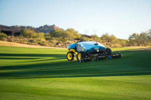 FireFly AMP-L100 autonomous lawn mower on hill