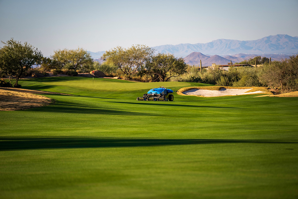 AMP mower on fairway