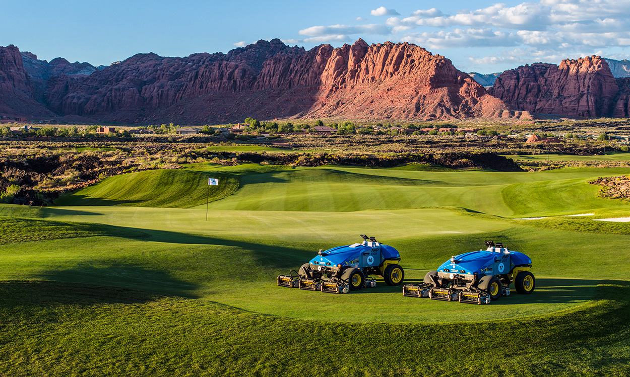two firefly amp mowers at black desert resort golf course