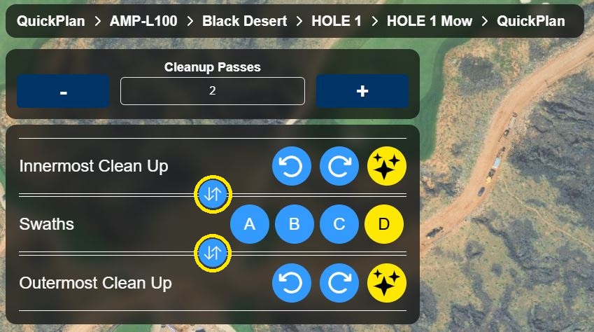 QuickPlan screenshot of Operation Order options
