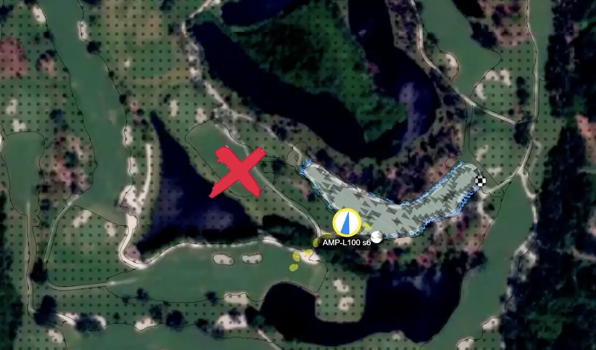map showing skipped fairway
