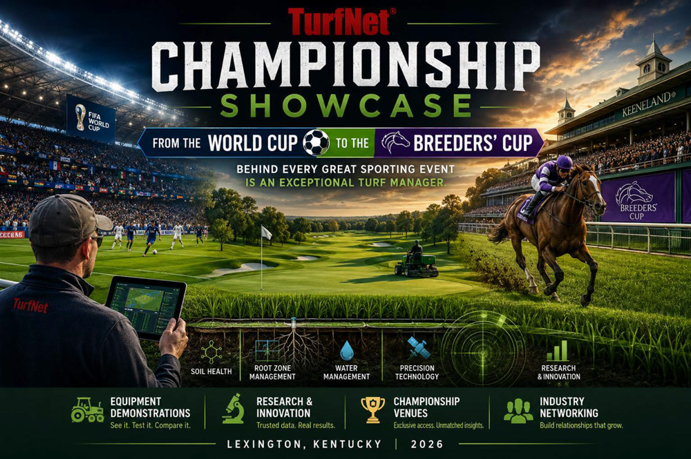 TurfNet Championship Showcase image showing soccer, golf, and horse racing events